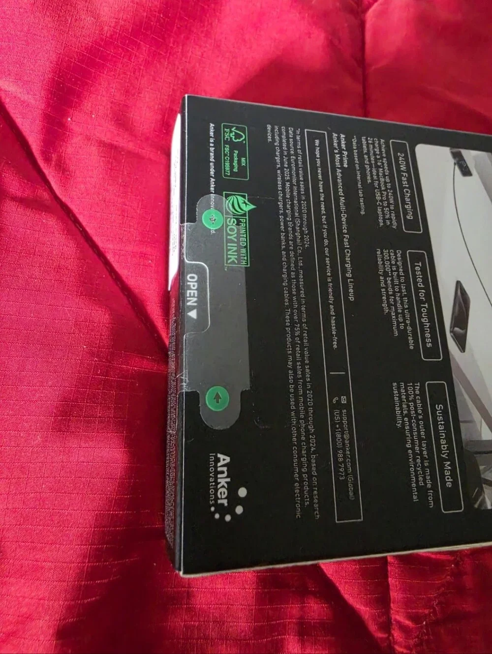 Anker SEALED! NIB! Prime USB-C to USB-C (240W Upcycled-Braided) Cable. R2S!